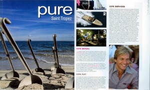 Communiqué de presse dans le magazine «Pure Saint Tropez»
